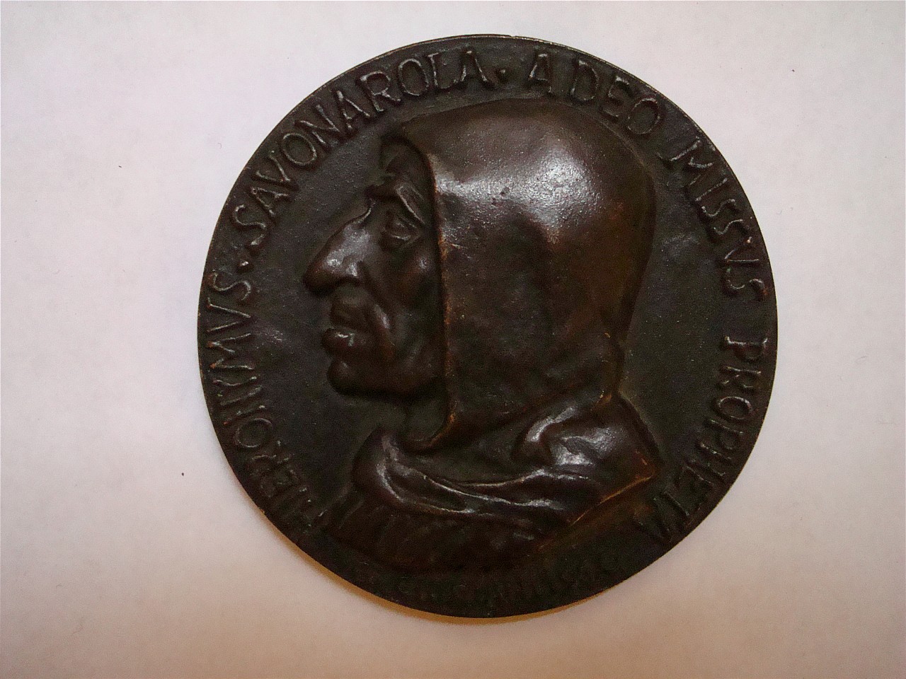 ritratto di Gerolamo Savonarola (medaglia) di Cipriani Giulio (sec. XX)