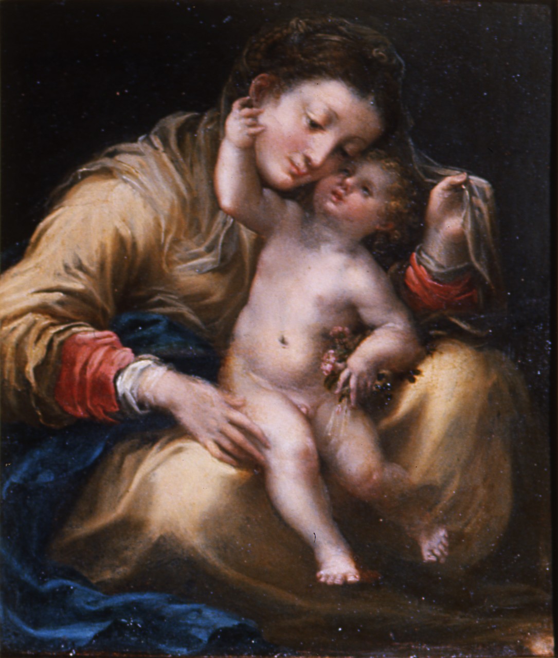 Madonna con Gesù Bambino (dipinto) di Mazzola Bedoli Girolamo (sec. XVI)