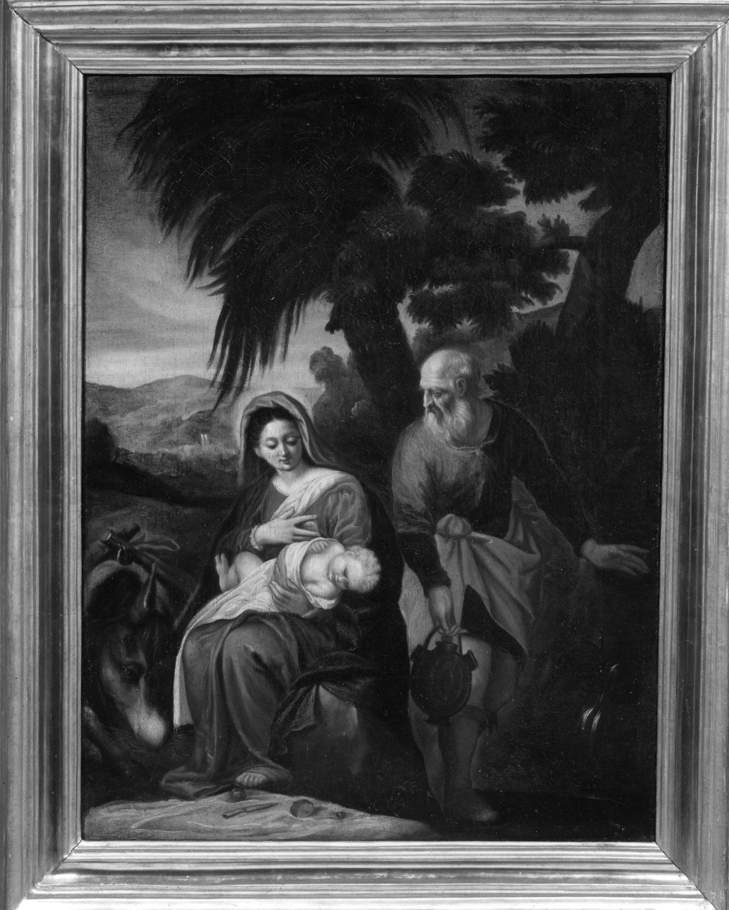 riposo nella fuga in Egitto (dipinto) - ambito veneto (secc. XVII/ XVIII)