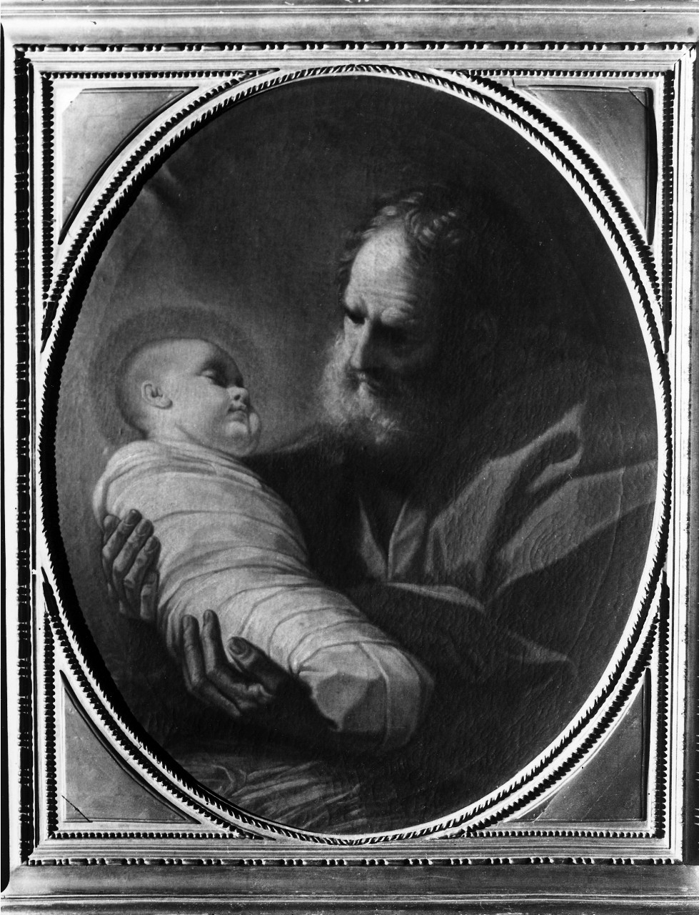 San Giuseppe e Gesù Bambino (dipinto) di Luti Benedetto (sec. XVIII)