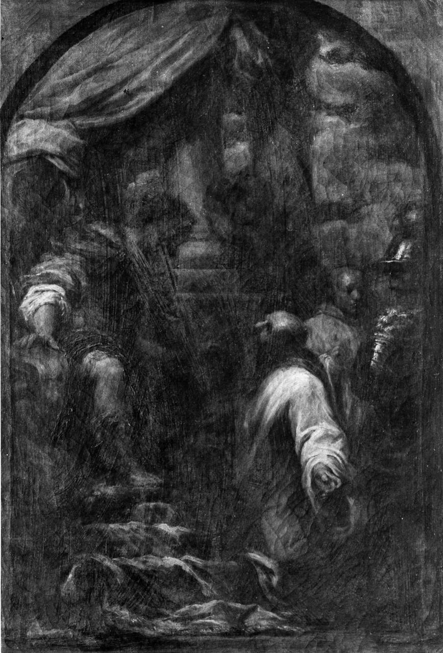 santo monaco davanti ad un sovrano (dipinto) di Pignoni Simone (attribuito) (sec. XVII)