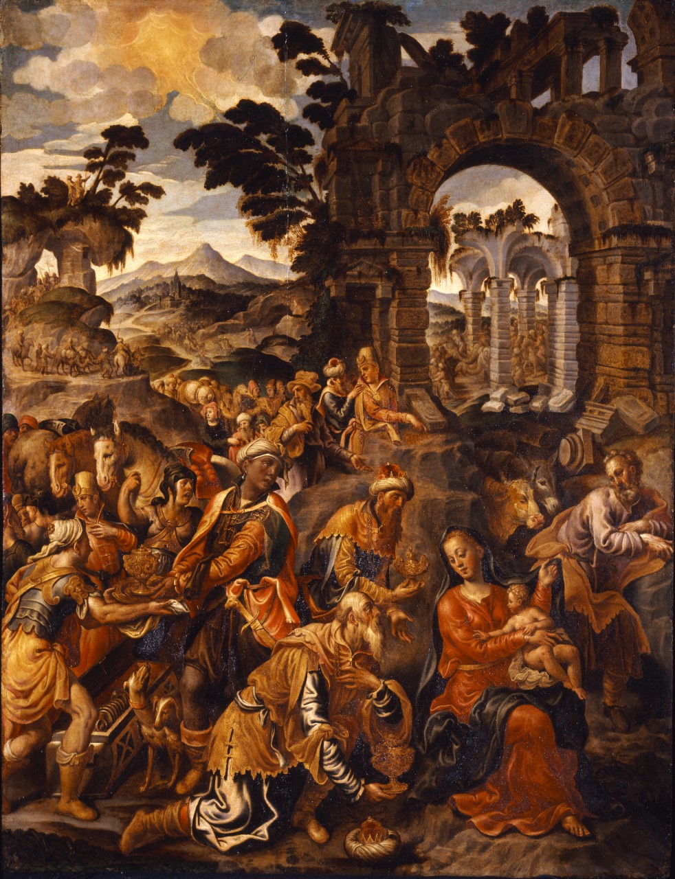 adorazione dei Re Magi (dipinto) di De Mio Giovanni (sec. XVI)