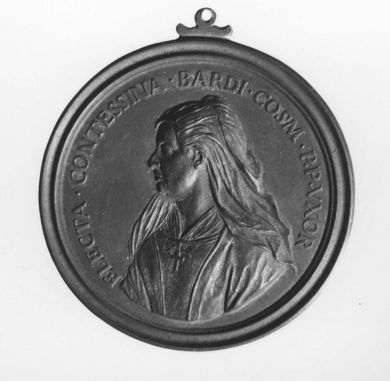 ritratto di Contessina de' Bardi; veliero in una tempesta diretto verso un a città fortificata (medaglia) di Selvi Antonio, Vaggelli Bartolomeo (sec. XVIII)