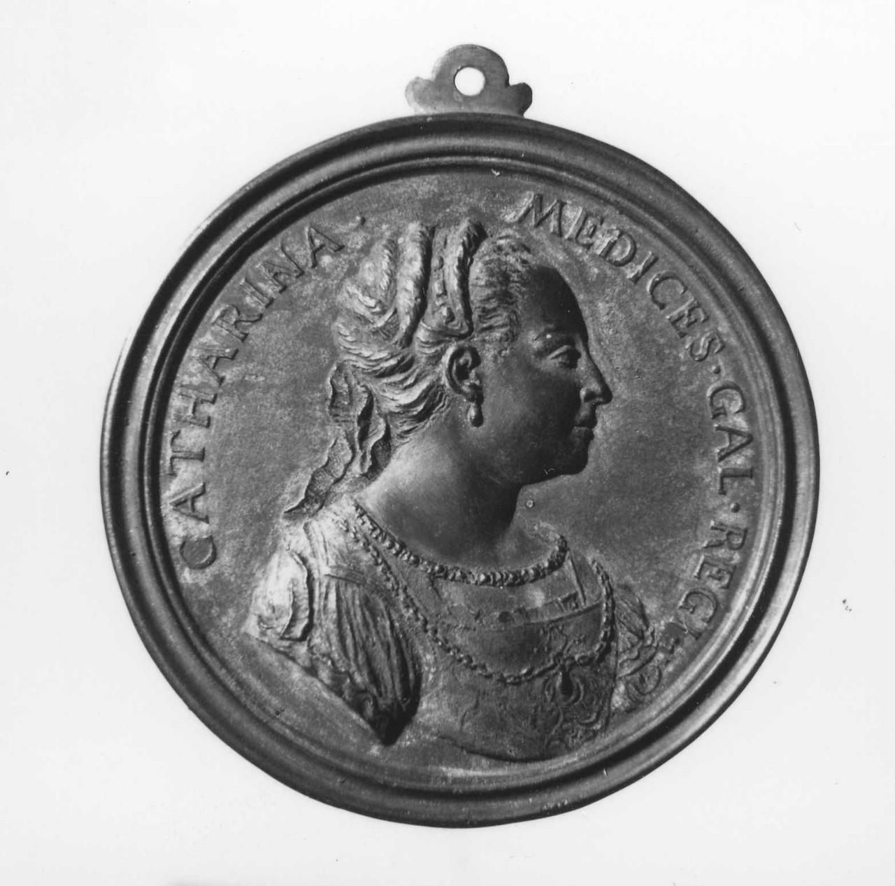 ritratto di Caterina de' Medici regina di Francia; stella a otto punte in un anello formato da un serpente e coronato (medaglia) di Selvi Antonio, Vaggelli Bartolomeo (sec. XVIII)