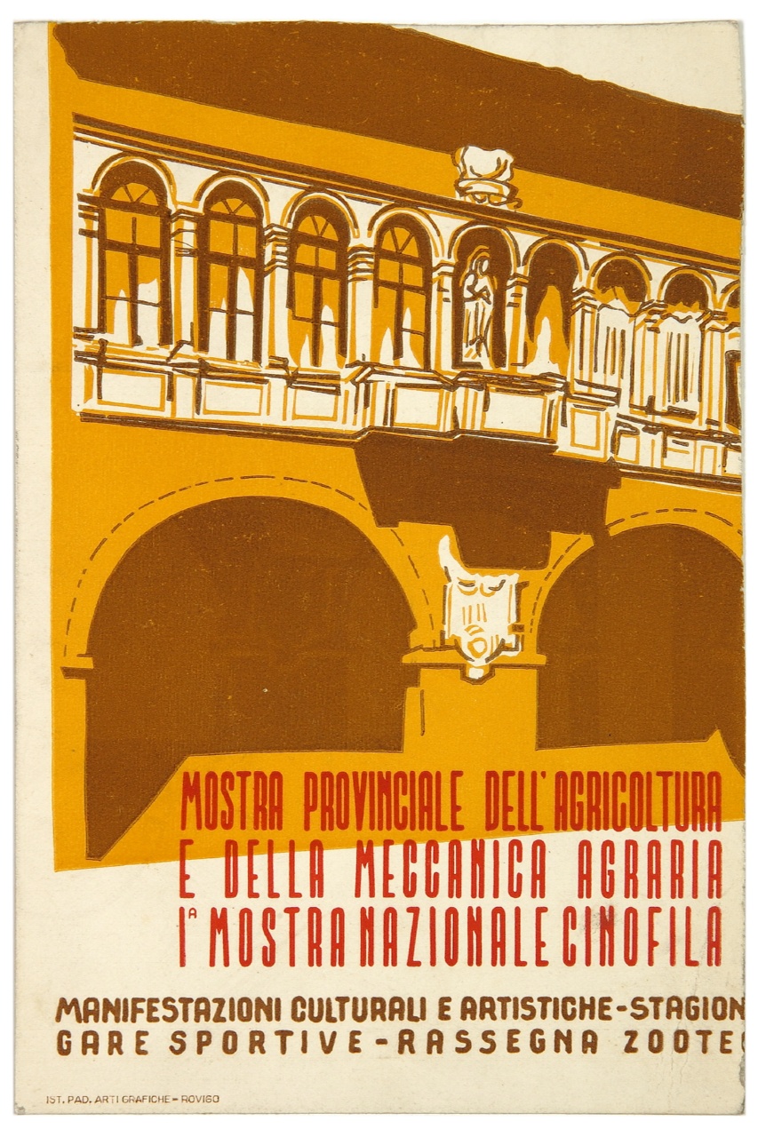 veduta della Loggia dei Nodari in Rovigo (locandina) - ambito italiano (sec. XX)