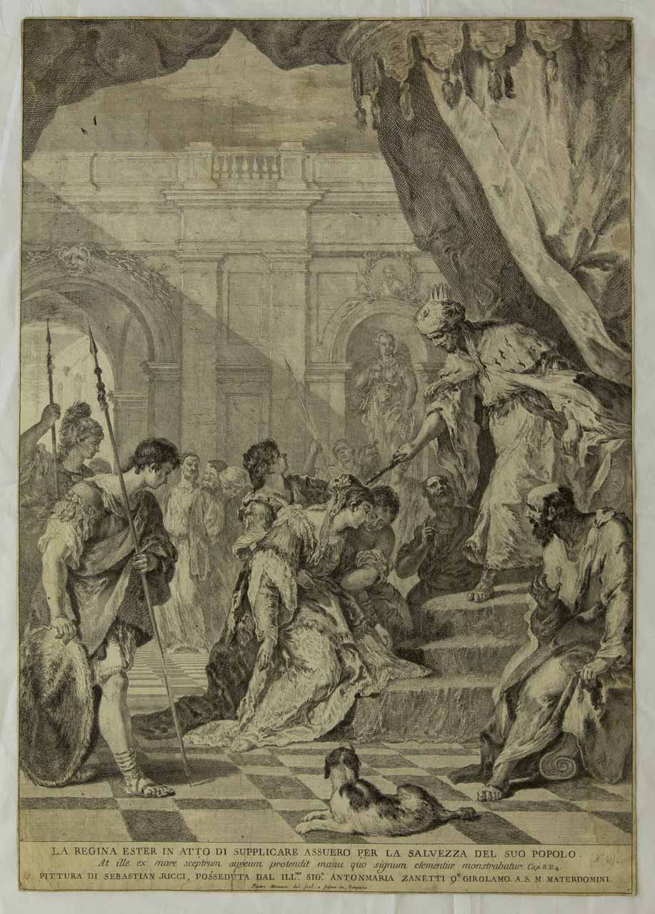 Ester e Assuero (stampa smarginata) di Monaco Pietro, Ricci Sebastiano - ambito bellunese (sec. XVIII)