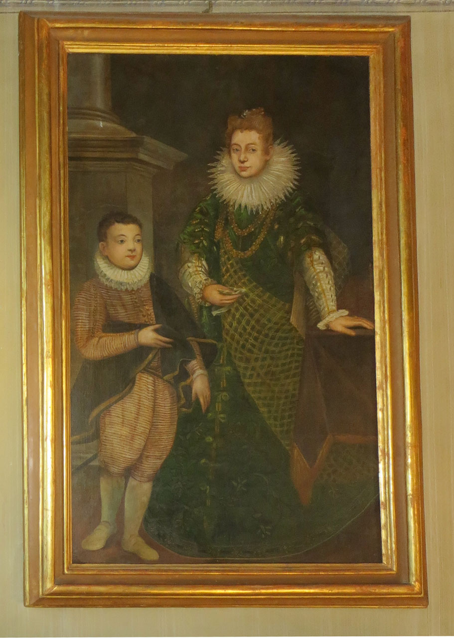 ritratto di Medea Ferretti col figlio Carlo Felice (dipinto) - ambito italiano (sec. XVII)