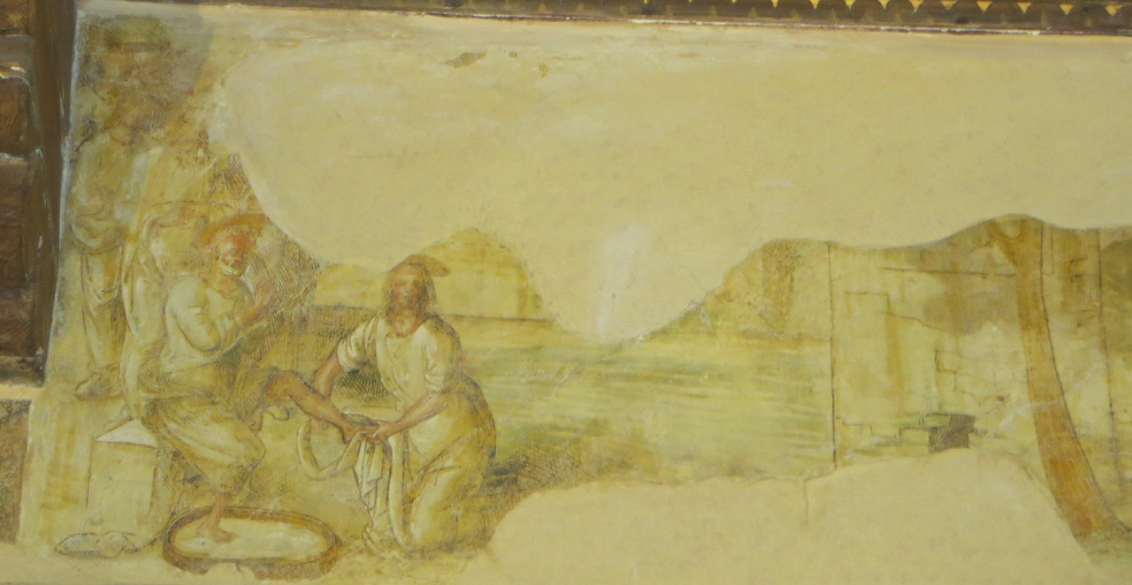 Storie della Passione di Cristo, Lavanda dei piedi (dipinto, elemento d'insieme) di Aspertini Amico (fine/ inizio secc. XV/ XVI)
