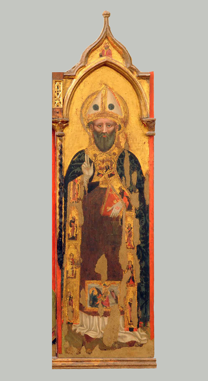 San Biagio vescovo (dipinto, elemento d'insieme) di Angeli Marino - ambito marchigiano (metà sec. XV)