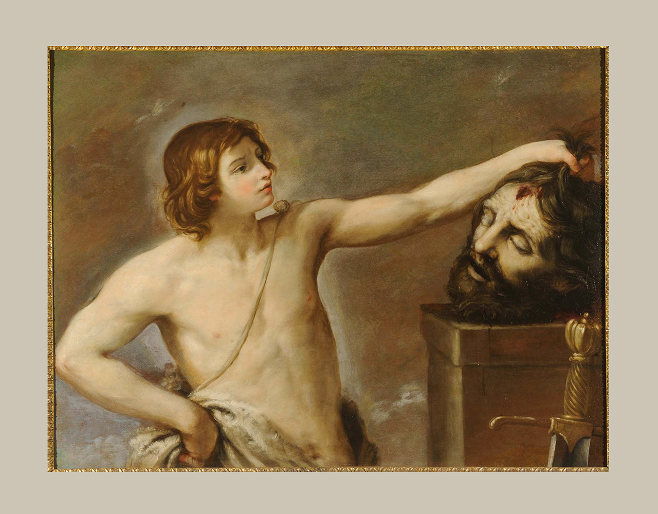 Davide che contempla la testa decollata di Golia, Davide (dipinto, elemento d'insieme) di Reni Guido (attribuito) - ambito bolognese (secondo quarto sec. XVII)