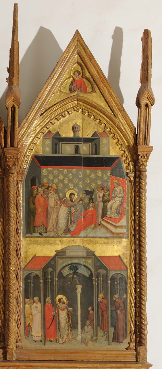 San Bartolomeo libera dal demonio la figlia del re Polimnio, Storie della vita di San Bartolomeo (dipinto, elemento d'insieme) - ambito marchigiano (inizio sec. XV)