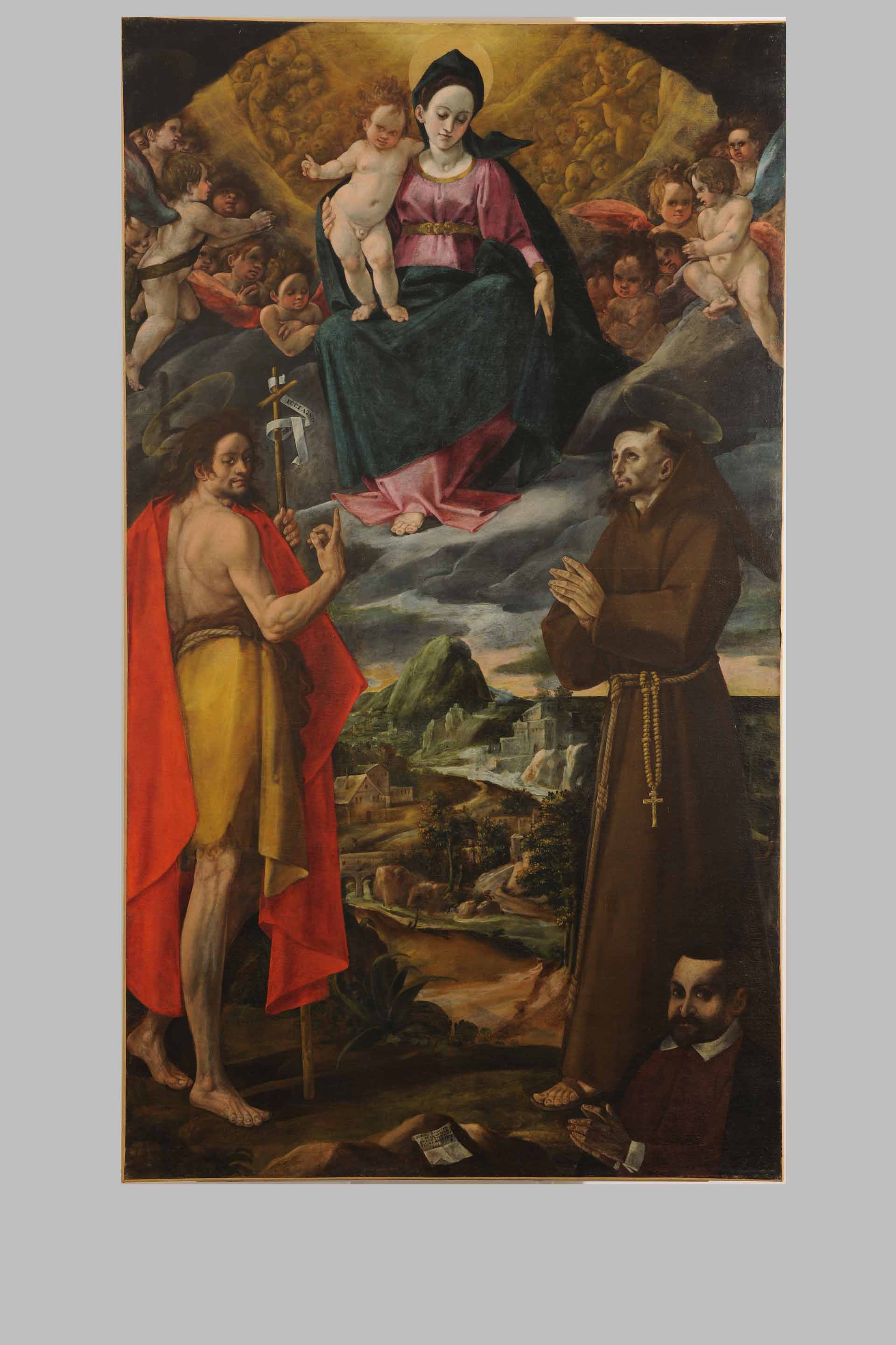 Madonna con Bambino e santi (dipinto, opera isolata) di De Magistris Simone (e aiuti) - ambito marchigiano (inizio sec. XVII)