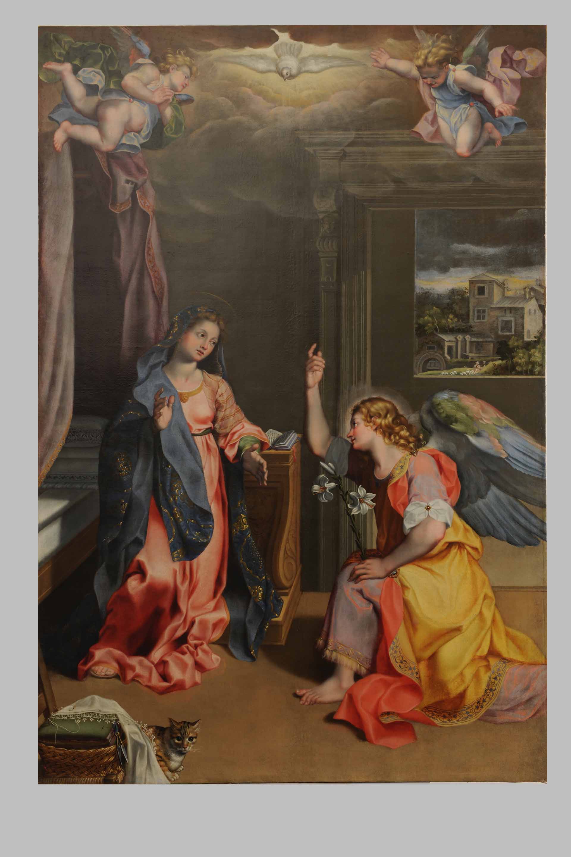 Annunciazione (dipinto, opera isolata) di Fiori Federico detto Barocci (scuola) - ambito marchigiano (secondo quarto sec. XVII)