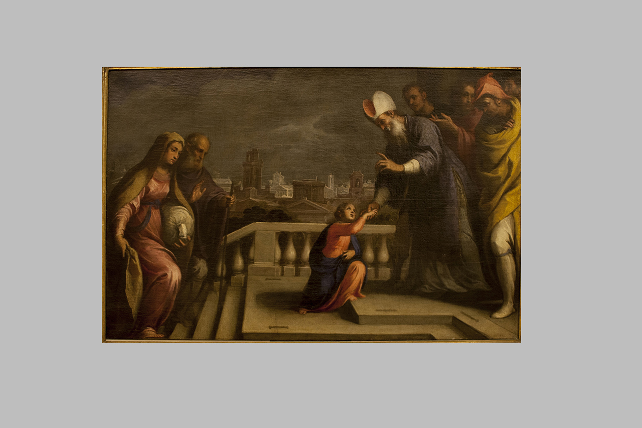 Presentazione della Vergine al Tempio (dipinto, elemento d'insieme) di Ridolfi Claudio - ambito veneto (primo quarto sec. XVII)