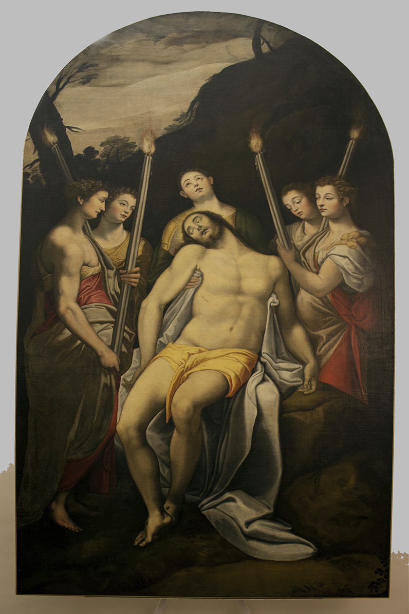 Cristo trasportato al sepolcro e cinque angeli, Deposizione e angeli (dipinto, opera isolata) di Zuccari Taddeo (e aiuti) - ambito romano (terzo quarto sec. XVI)