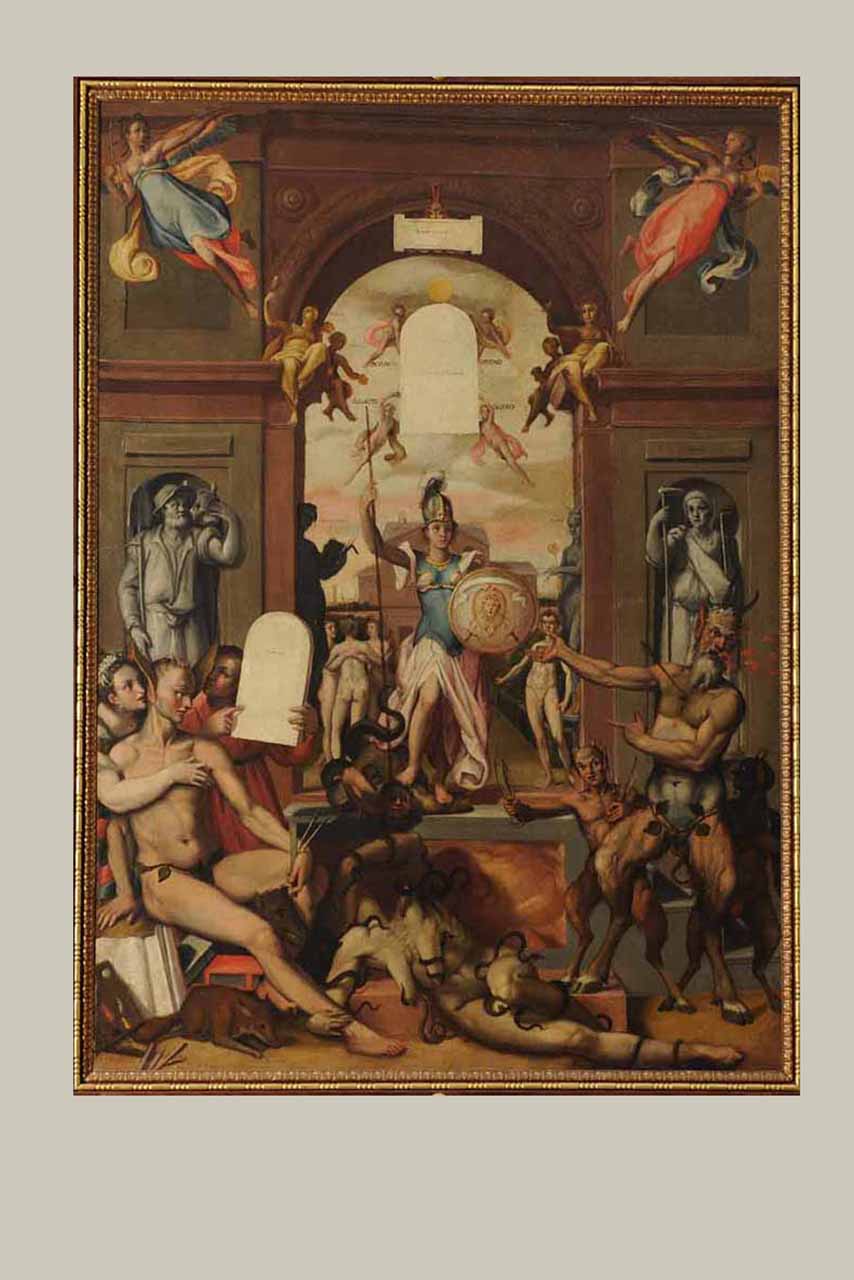 Porta Virtutis (dipinto, elemento d'insieme) di Zuccari Federico - ambito romano (ultimo quarto sec. XVI)
