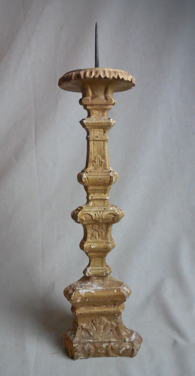 candeliere d'altare, serie - bottega senese (sec. XIX)