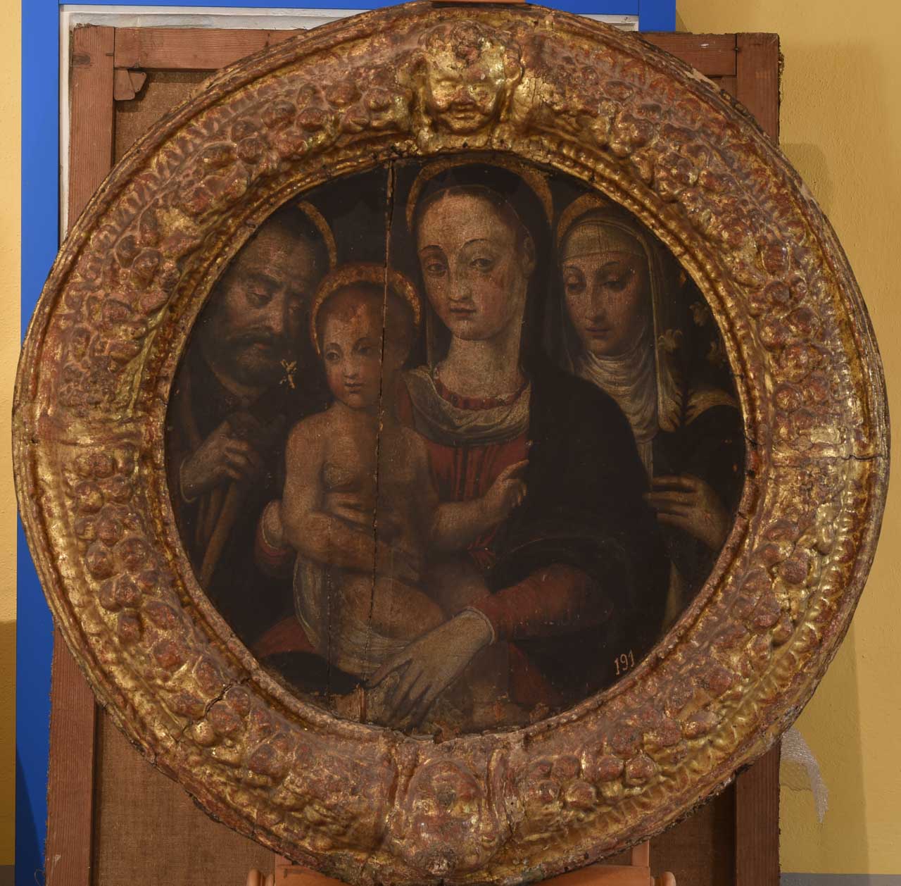 Madonna con Bambino con Santa Caterina da Siena e Santo (dipinto) - ambito senese (prima metà sec. XVI)