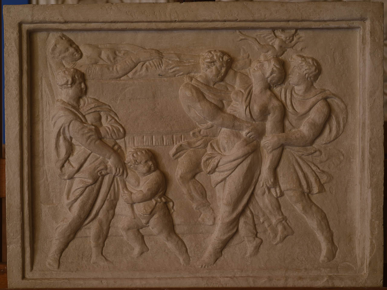 una indemoniata guarita sulla tomba di San Riccardo (calco di formella) - bottega toscana (sec. XX)