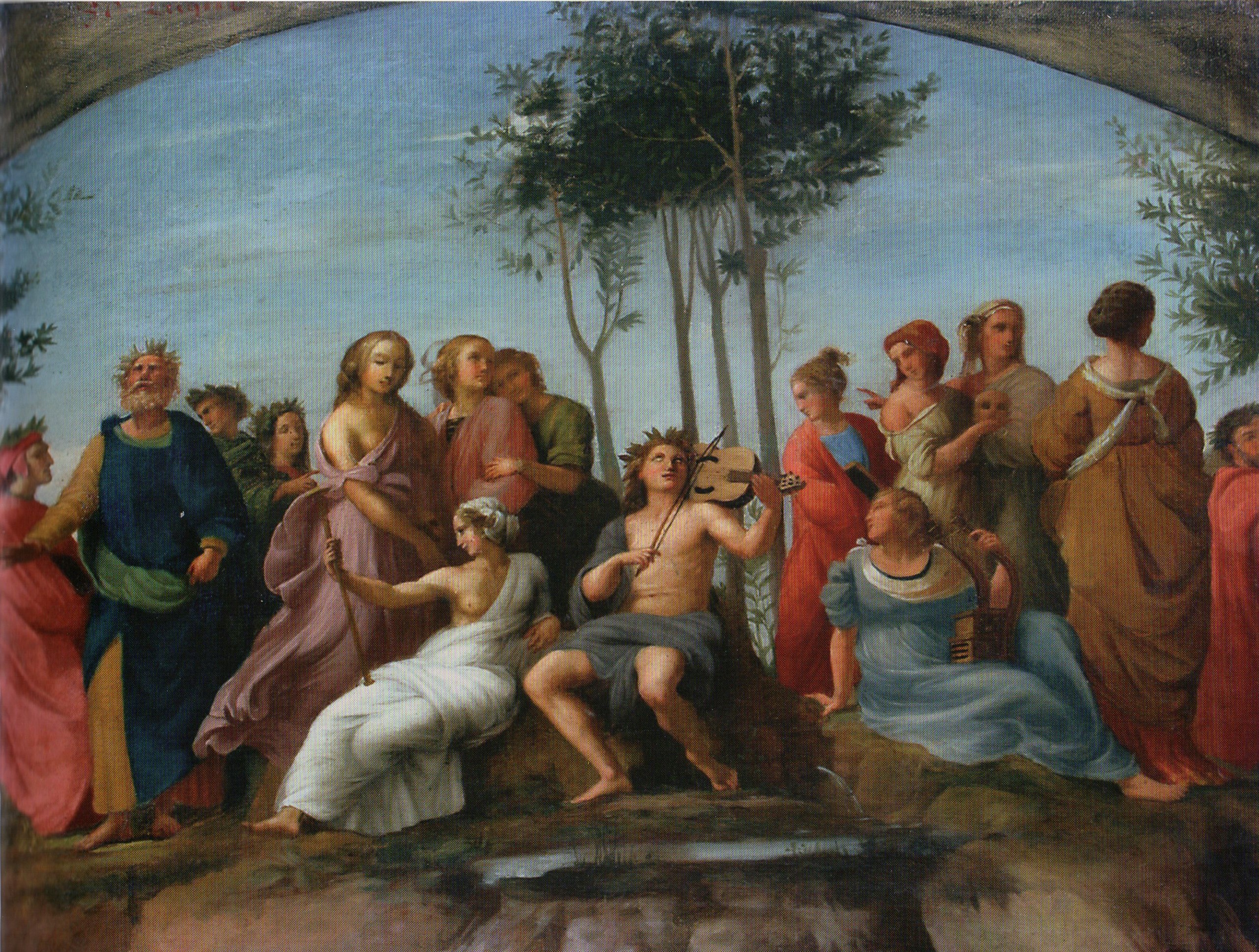 Il Parnaso, Apollo e le Muse (dipinto) di Centenari Sidonio (sec. XIX)