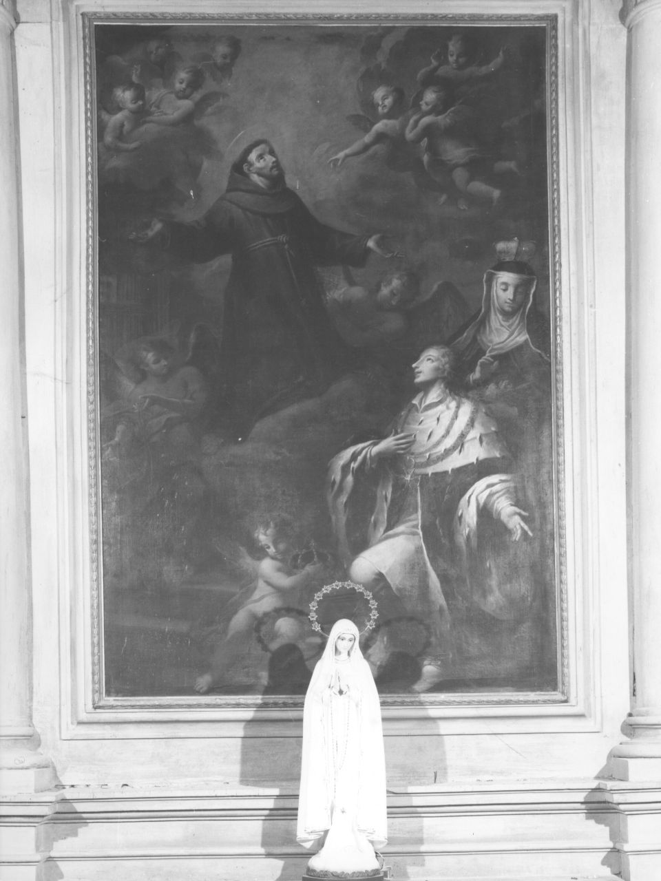 San Francesco d'Assisi con San Luigi di Francia e Santa Elisabetta d'Ungheria (dipinto) - ambito fiorentino (sec. XVIII)
