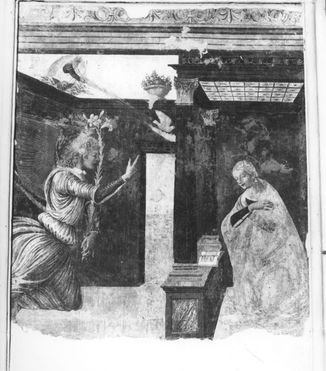 Annunciazione (dipinto) di Signorelli Luca (attribuito) (fine sec. XV)