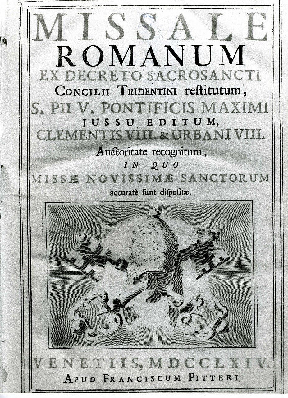 tiara con chiavi incrociate come simbolo della Chiesa Romana (stampa) di De' Rossi Andrea, Robusti Jacopo detto Tintoretto (sec. XVIII)