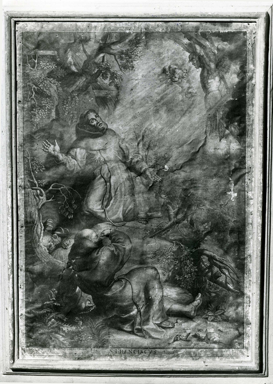 San Francesco d'Assisi riceve le stimmate (stampa) di Rubens Pieter Paul, Poilly Francois De (sec. XVII)