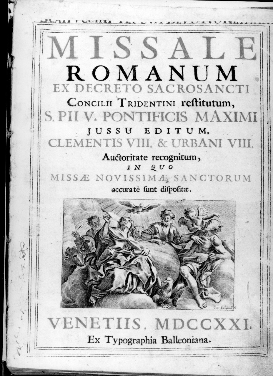 quattro evangelisti ispirati dai loro simboli (stampa) di Piccini Elisabetto detta Suor Isabella (seconda metà sec. XVII)