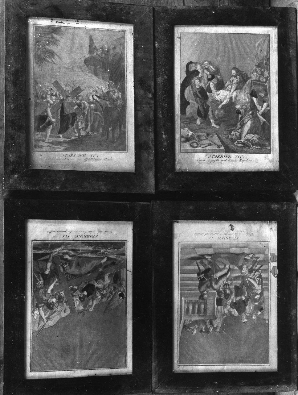 stazione I: Gesù condannato a morte (stampa a colori) di Bardi Lorenzo Leopoldo (inizio sec. XIX)