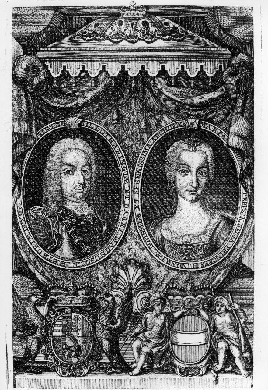 ritratti di Francesco III di Toscana e Maria Teresa d'Austria (stampa) - ambito veneziano (sec. XVIII)