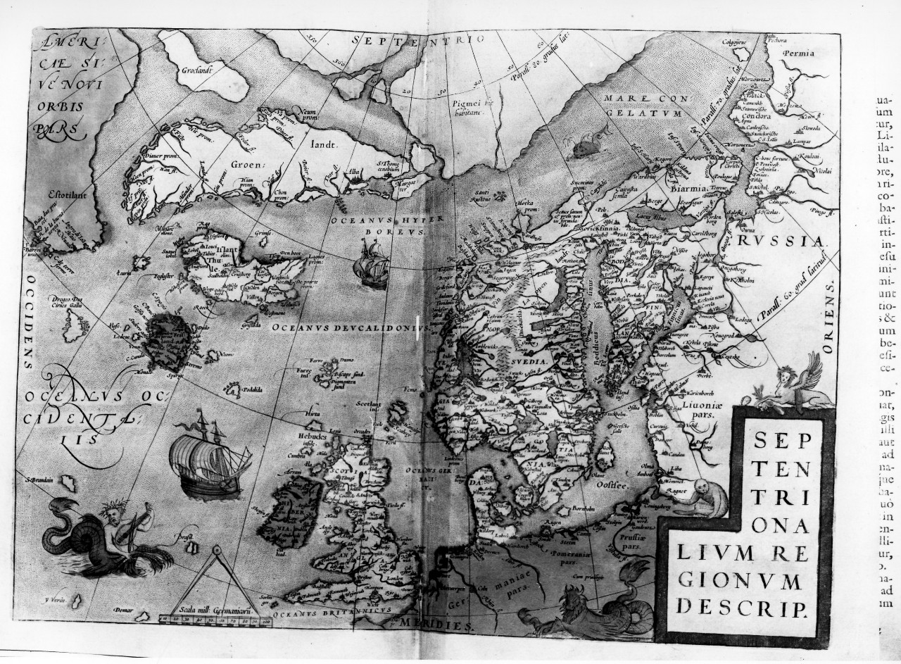 carta geografica delle regioni settentrionali (stampa) di Ortelio Abramo (sec. XVI)