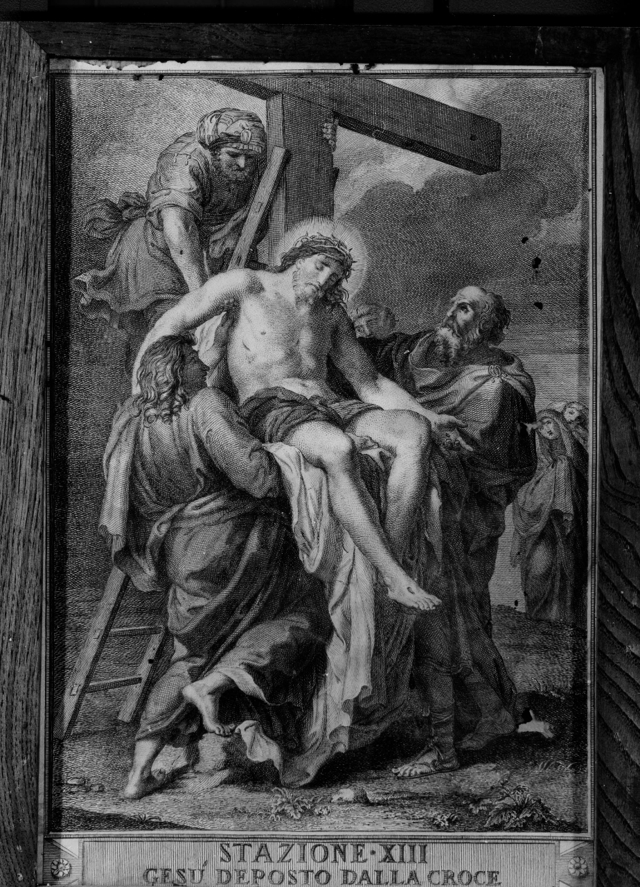 stazione XIII: Gesù deposto dalla croce (stampa) - ambito romano (fine/ inizio secc. XVIII/ XIX)