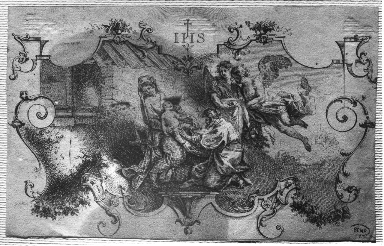 circoncisione di Gesù Bambino (stampa smarginata) di Steimberger Johann Christophe, Speer Martin (prima metà sec. XVIII)