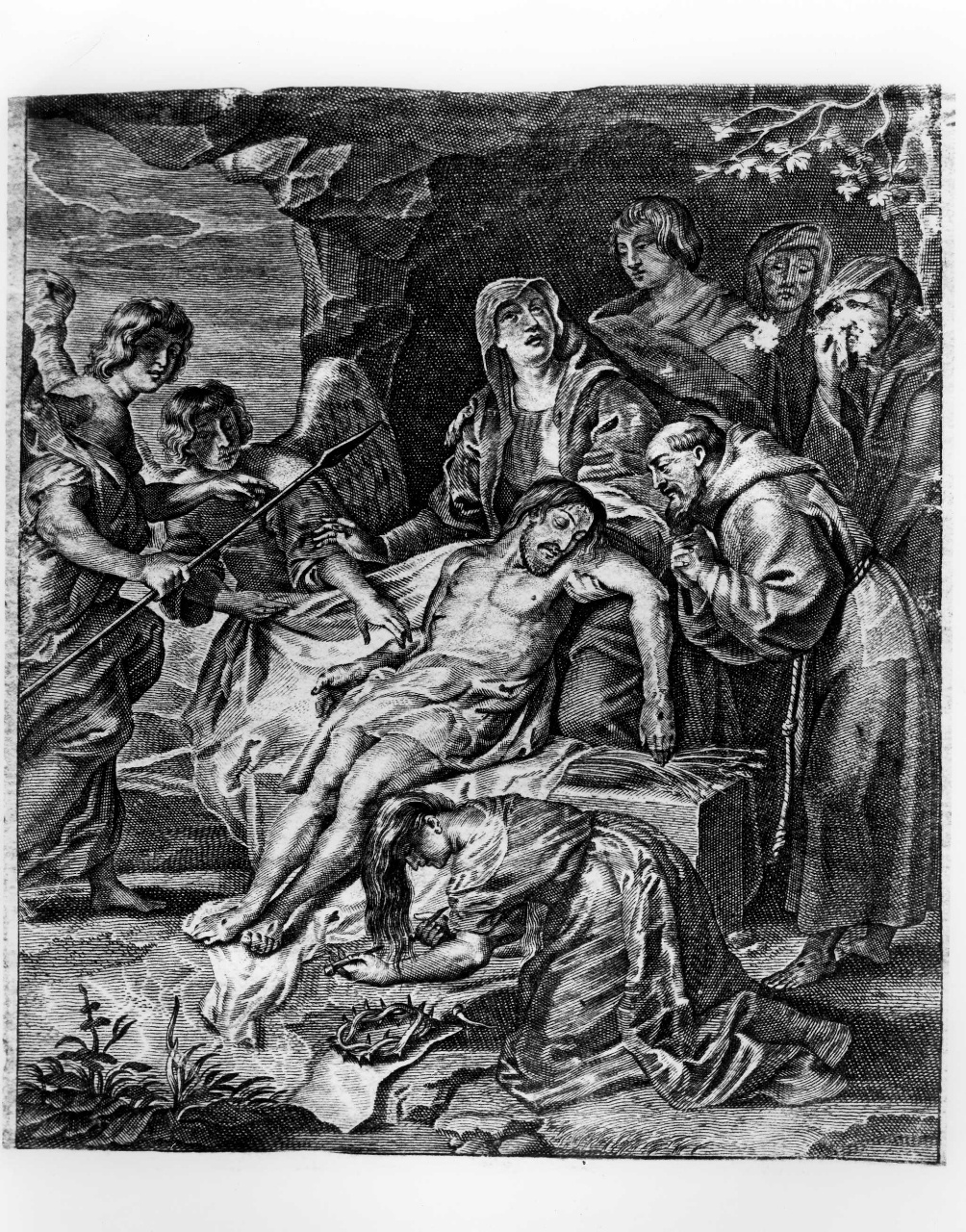 compianto sul Cristo morto (stampa smarginata) di Rubens Pieter Paul - ambito Europa settentrionale (sec. XVII)