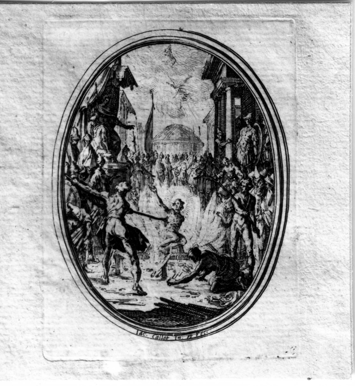martirio di San Lorenzo (stampa) di Callot Jacques (sec. XVII)