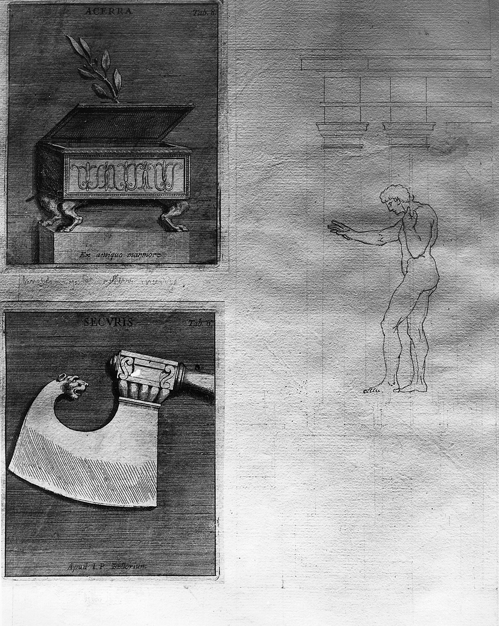 incensiere (stampa smarginata) di Bartoli Pietro Santi (attribuito) (secc. XVII/ XVIII)