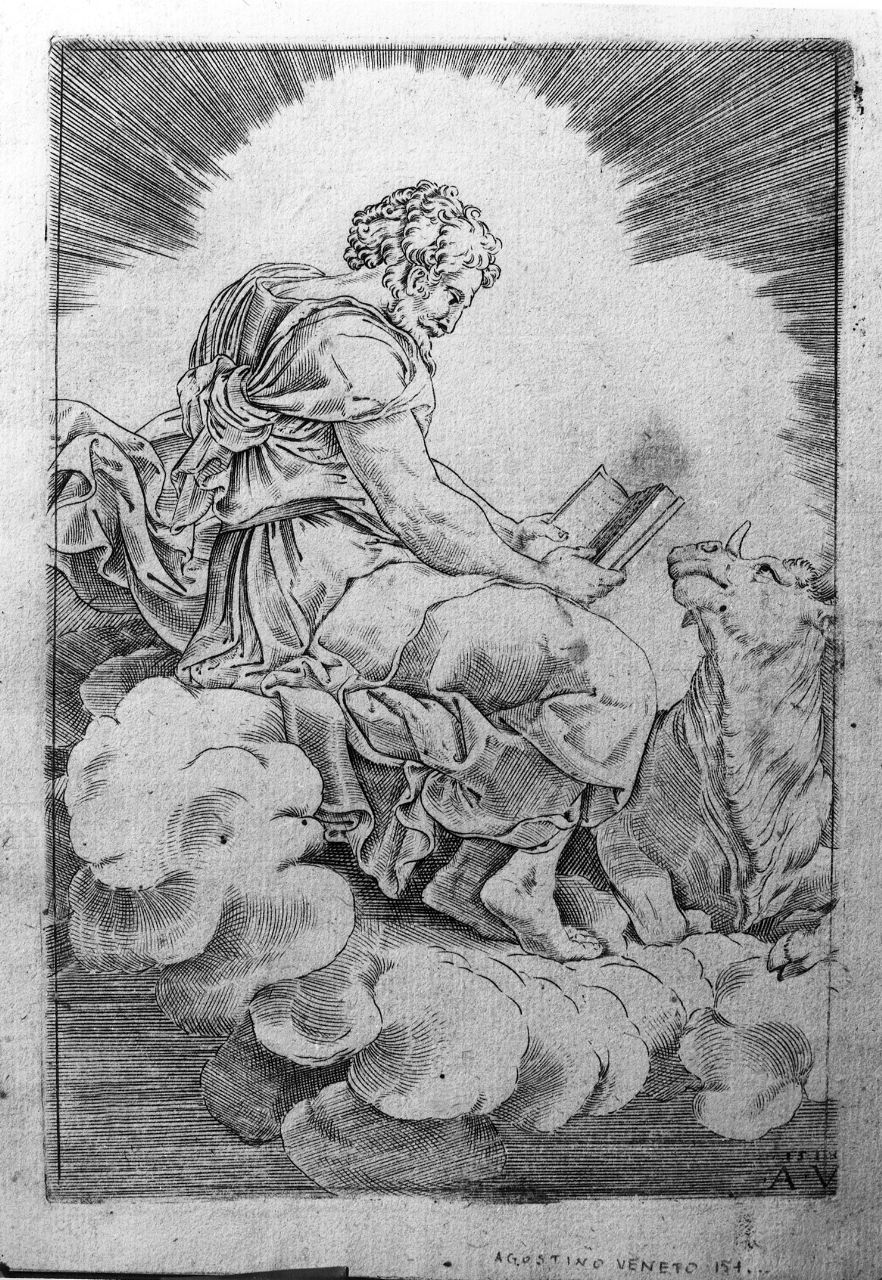 evangelisti (stampa, serie) di Musi Agostino detto Agostino Veneziano, Giulio Romano (primo quarto sec. XVI)