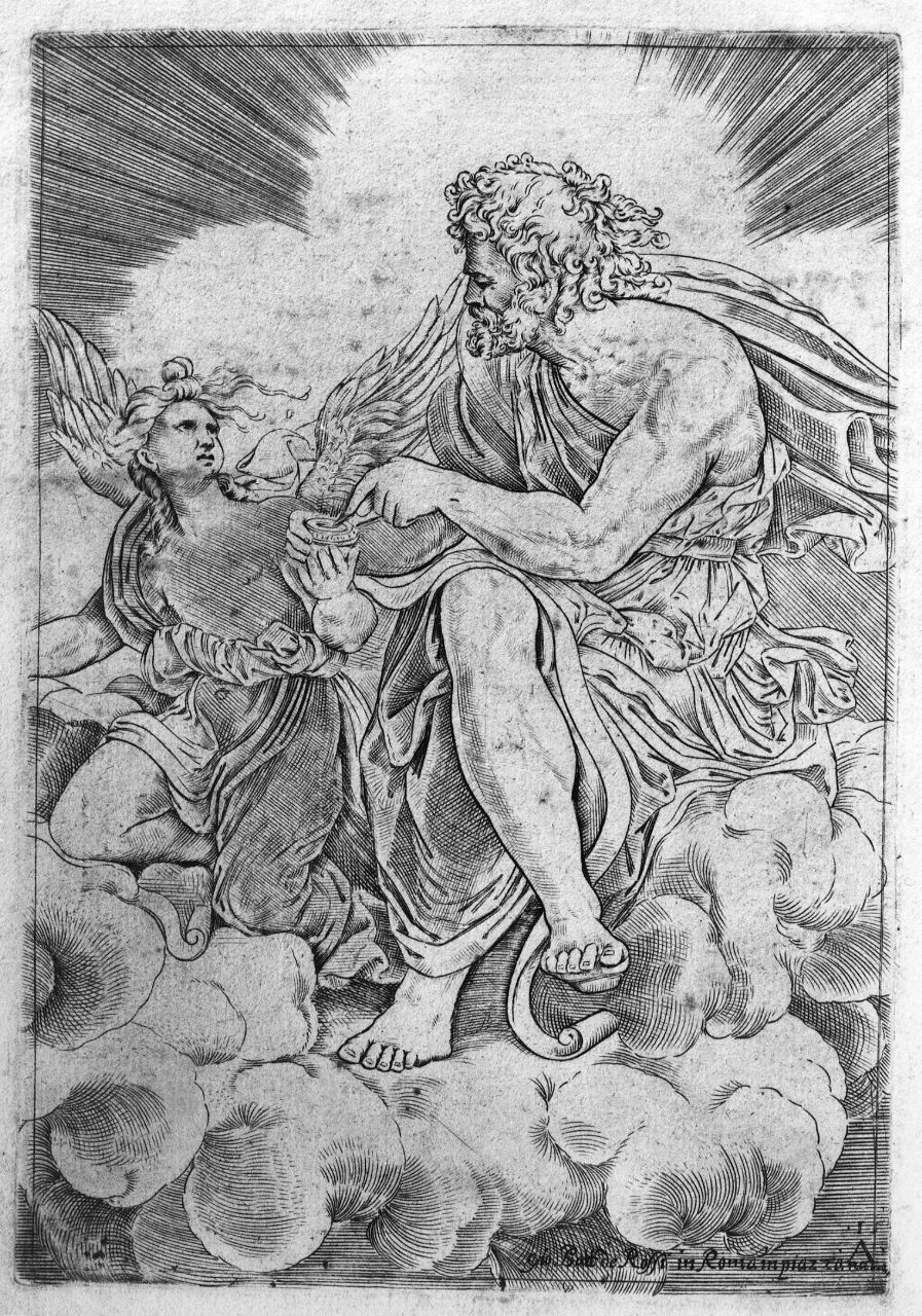 San Matteo (stampa) di Musi Agostino detto Agostino Veneziano, Giulio Romano (primo quarto sec. XVI)