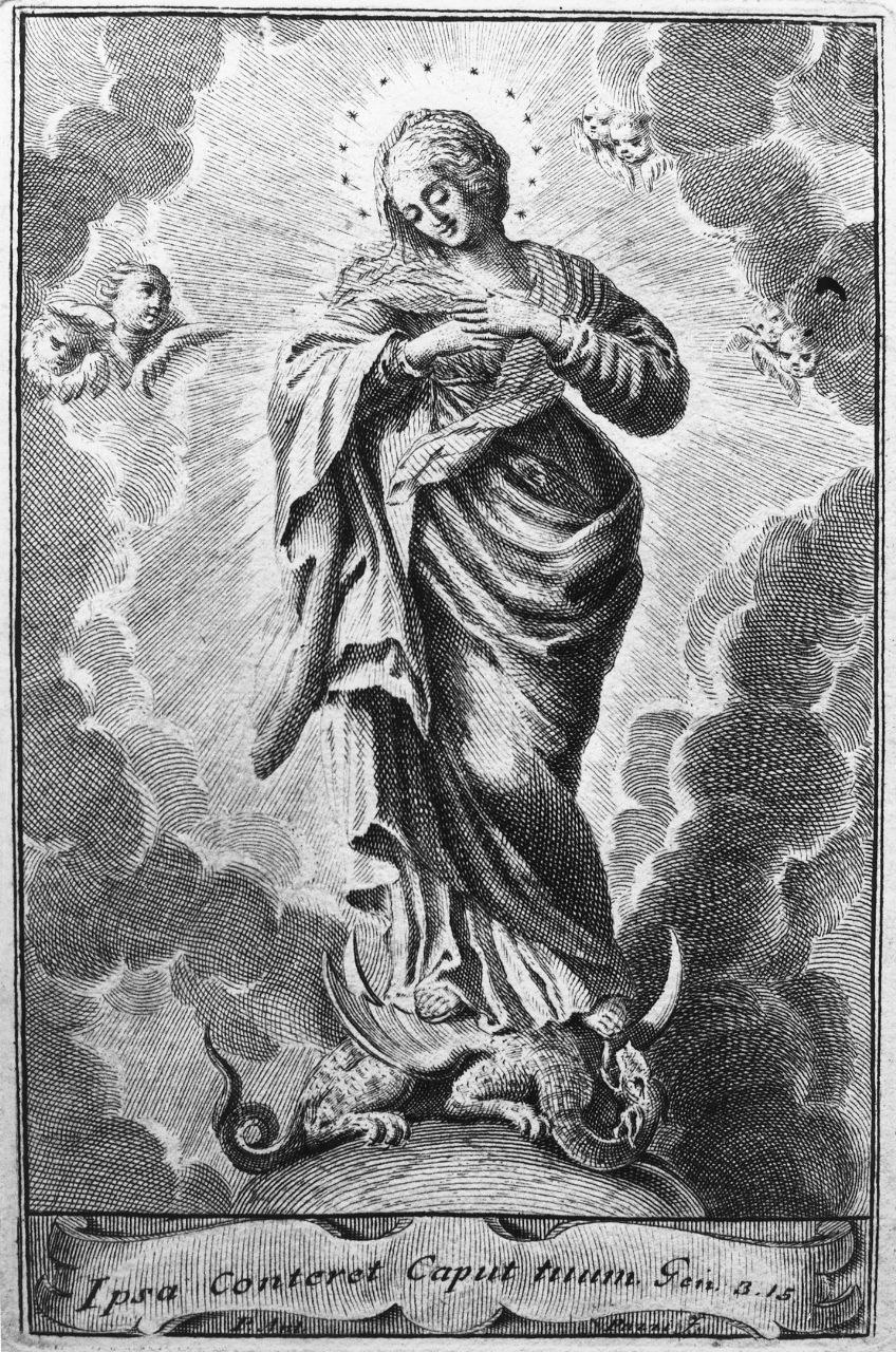 Immacolata Concezione (stampa) di Pazzi Pietro Antonio (sec. XVIII)