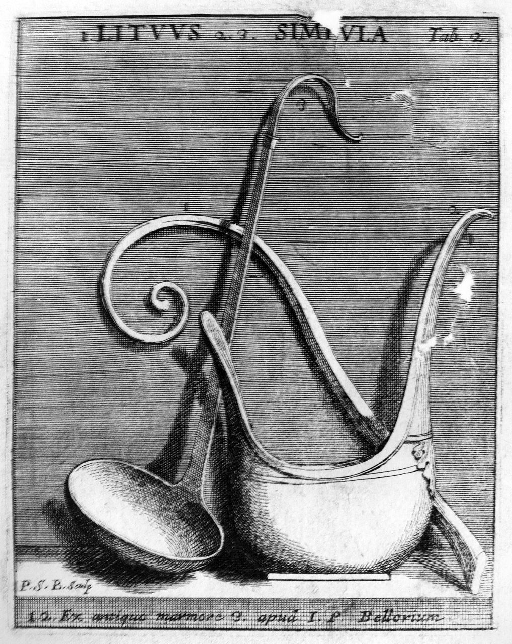 lituo e simpulo (stampa) di Bartoli Pietro Santi (secc. XVII/ XVIII)