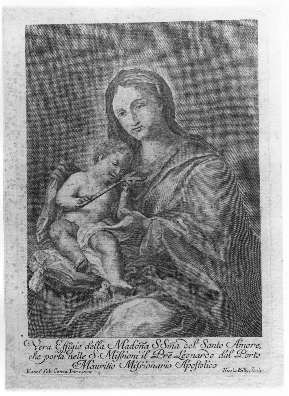 Madonna con Bambino (stampa) di Conca Sebastiano, Billy Nicola (seconda metà sec. XVIII)