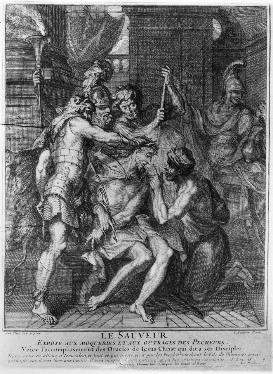 incoronazione di spine (stampa) di Dieu Antoine, Audran Gerard (sec. XVIII)