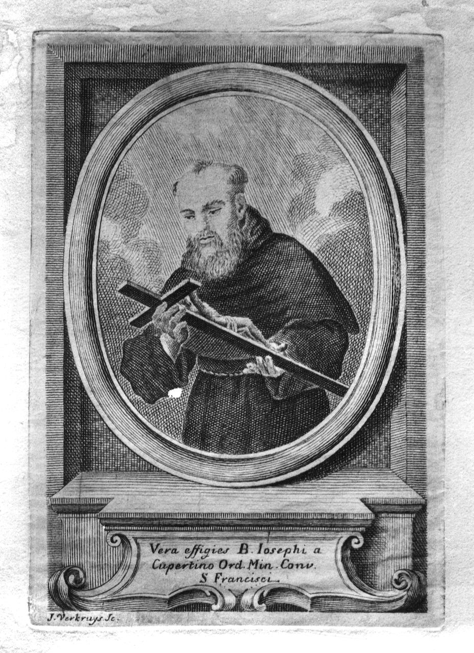 San Giuseppe da Copertino (stampa) di Verkruys Theodor (prima metà sec. XVIII)