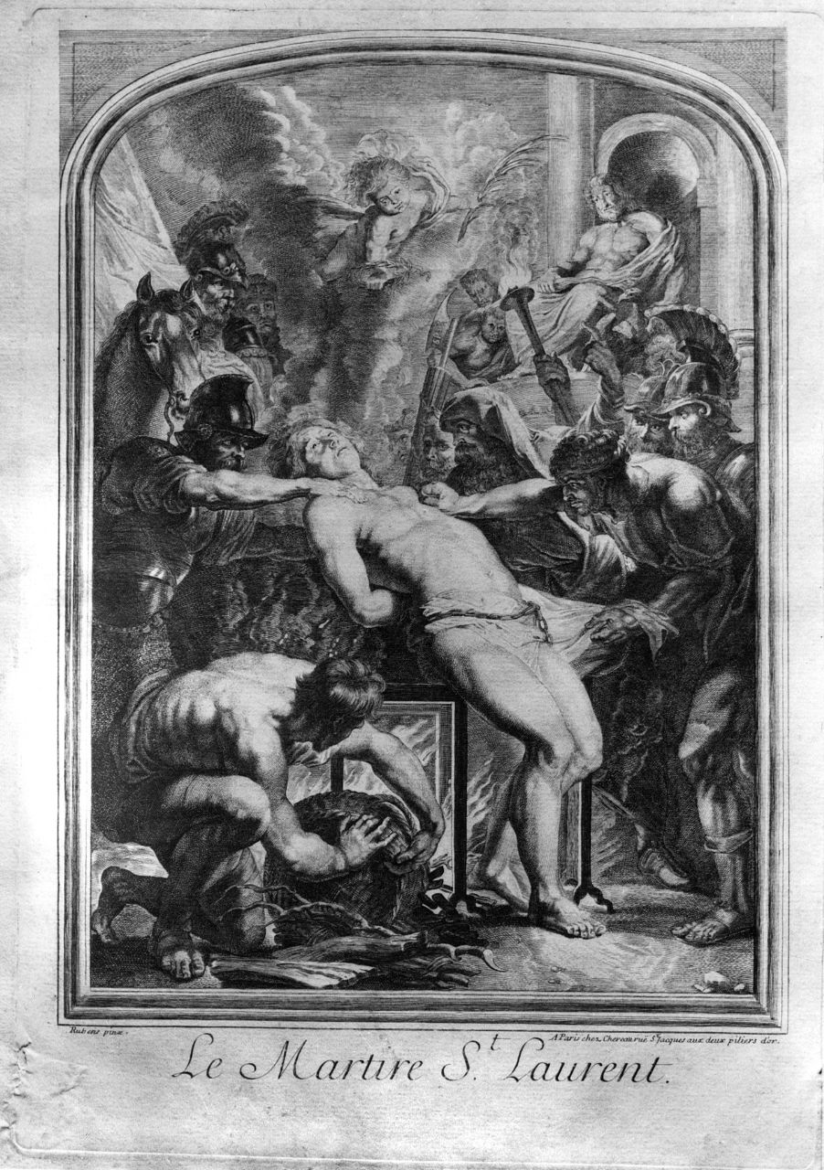 martirio di San Lorenzo (stampa) di Rubens Pieter Paul (sec. XVIII)