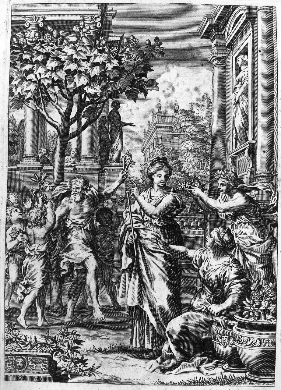 disputa tra Arte e Natura (stampa) di Berrettini Pietro detto Pietro da Cortona - ambito francese (sec. XVII)