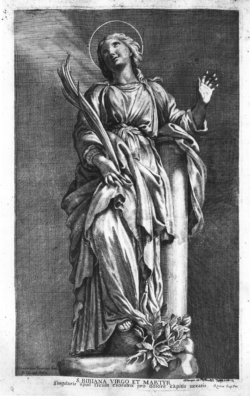 Santa Bibiana (stampa tagliata) di Bernini Gian Lorenzo, Thibout Bendit (sec. XVII)