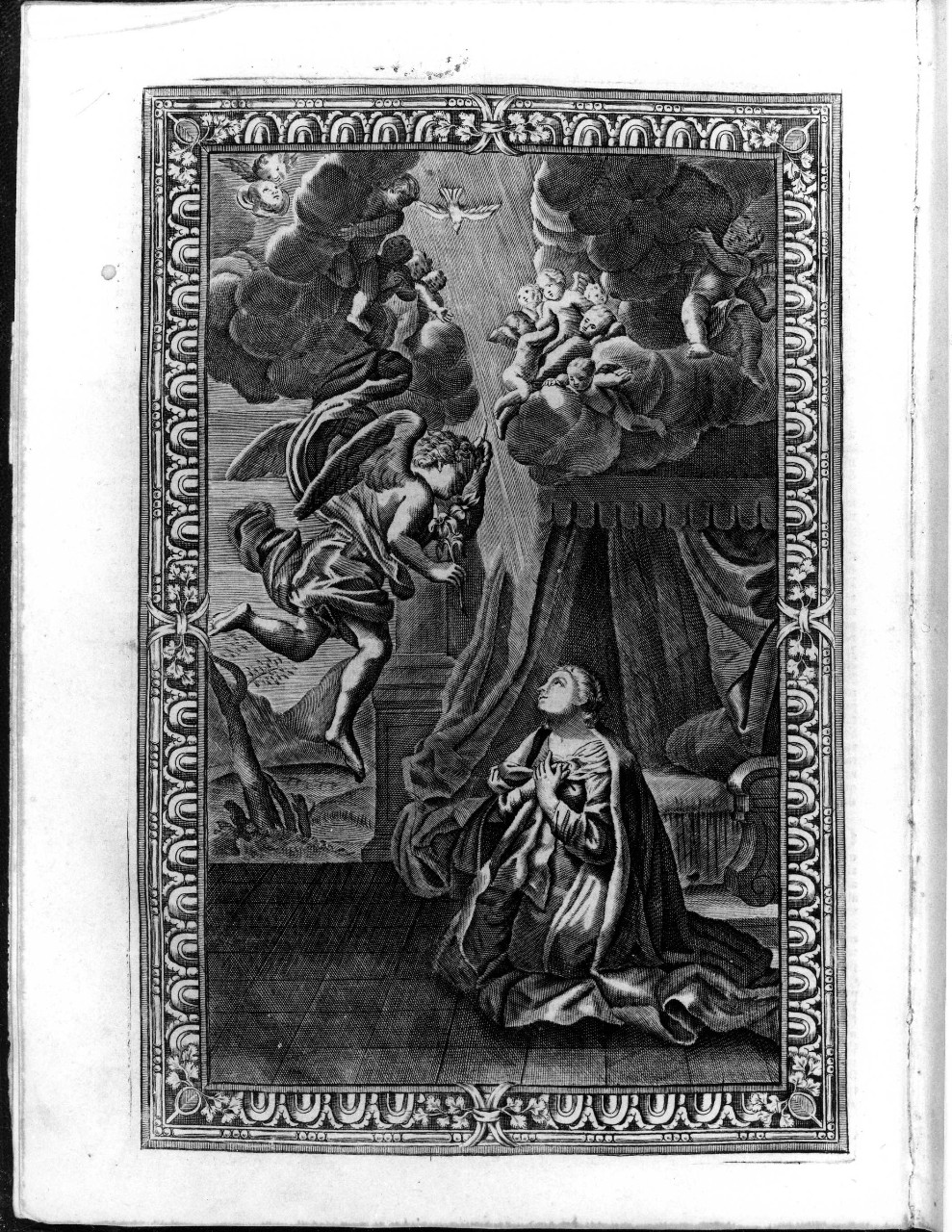 Annunciazione (stampa) di Piccini Elisabetto detta Suor Isabella (secondo quarto sec. XVIII)
