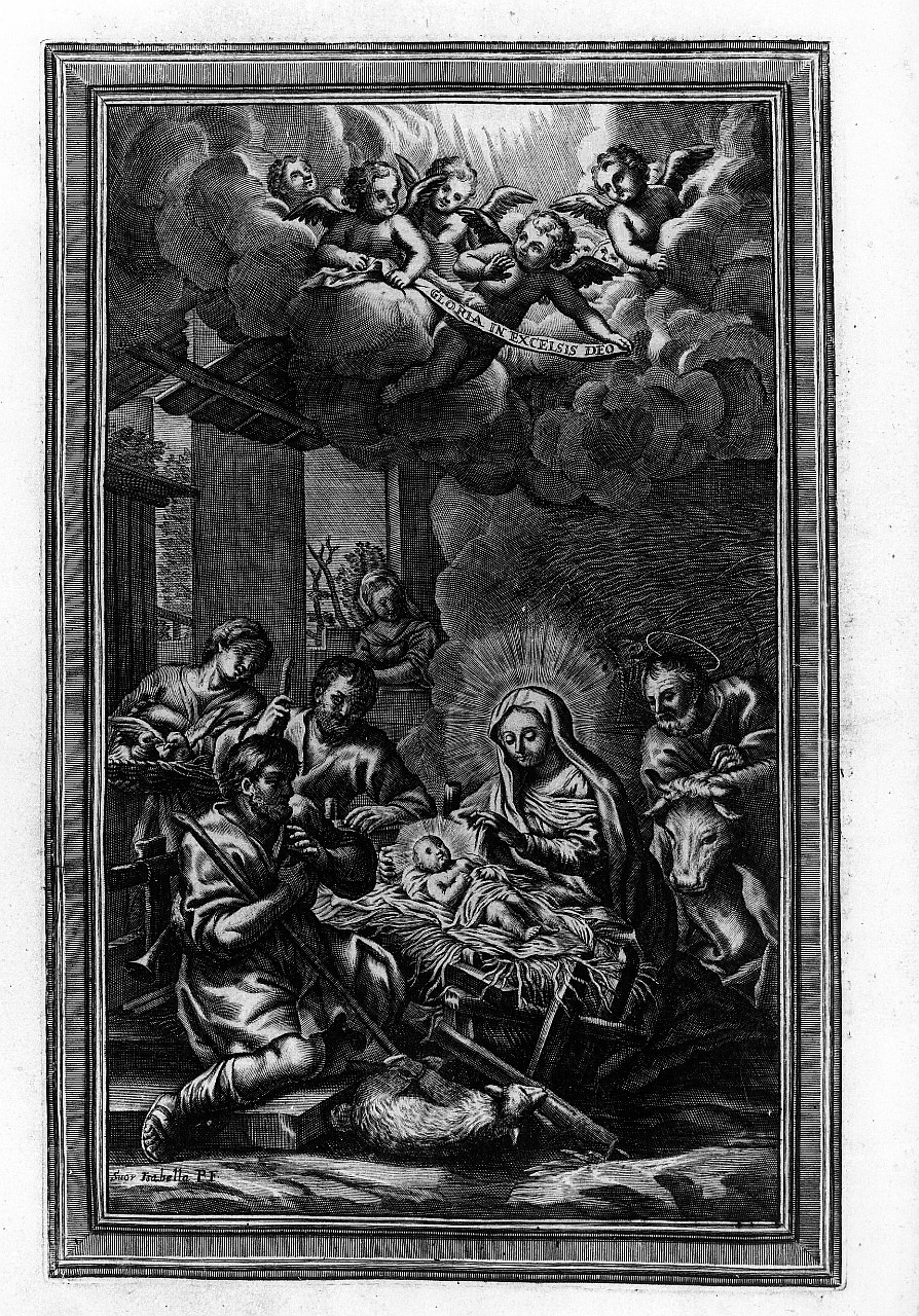 natività di Gesù (stampa) di Piccini Elisabetto detta Suor Isabella (primo quarto sec. XVIII)
