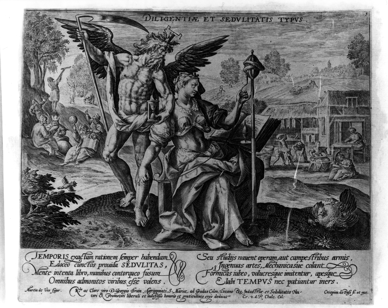 allegoria del Tempo (stampa smarginata, serie) di De Vos Marten, Passe Crispin Van De II (prima metà sec. XVII)